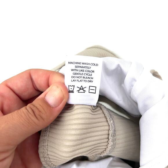 Year Of Ours Ribbed Tess V Sports Bra Racerback Caribou Medium Beige Yoga - Picture 4 of 7